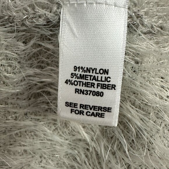 Cato Womens Large Gray Fluffy Cardigan Sweater Pockets - Picture 5 of 6